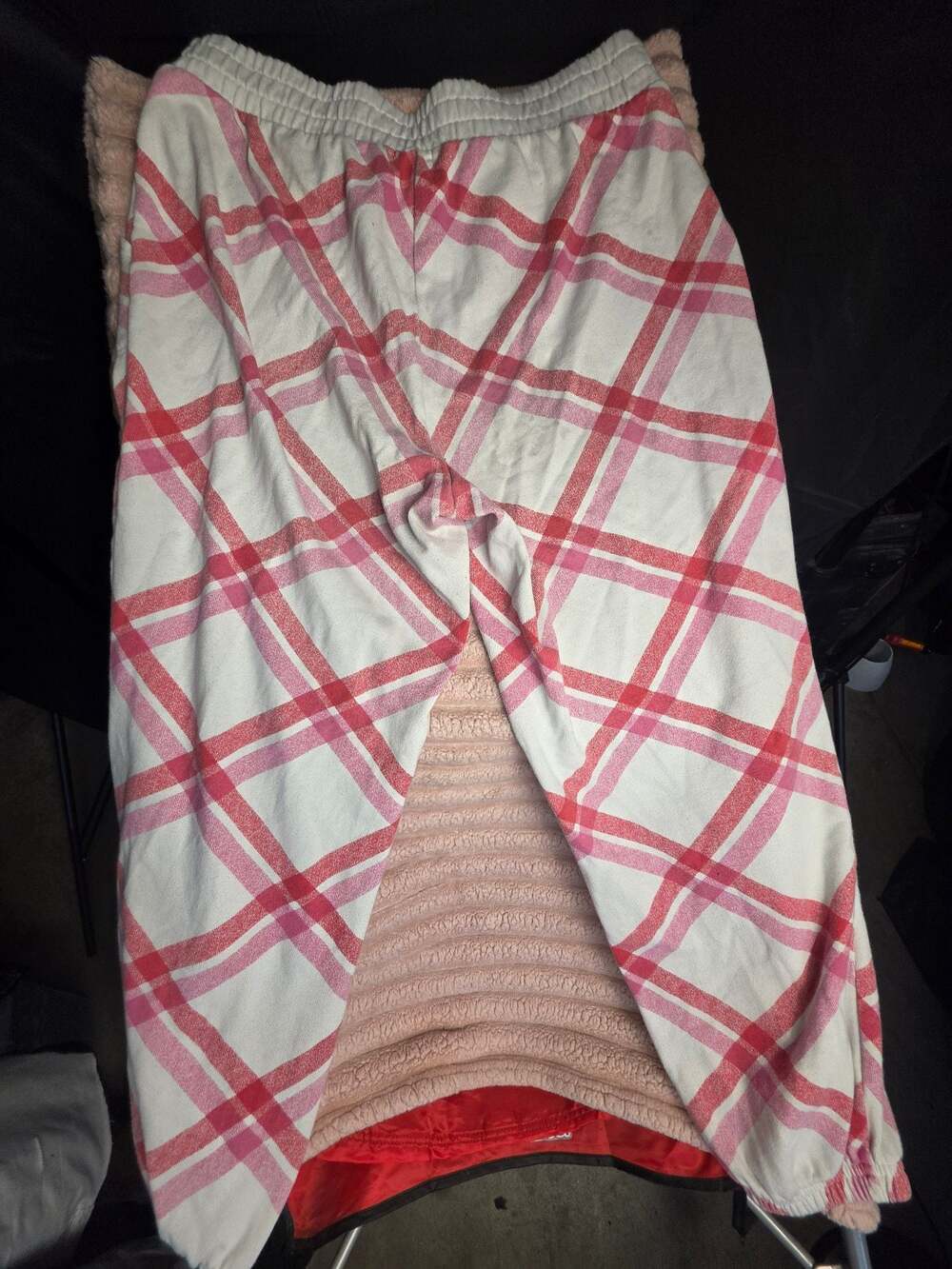 Colsie Womens Plaid Print Lounge Jogger Sweatpants Pink White Size Large - Picture 5 of 5